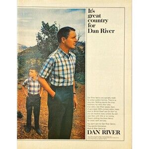 Dan River Fabrics "It's Great Country for Dan Rivers" Vintage Print Ad 1964